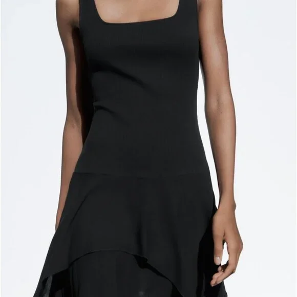 ZARA Contrast / Combo Dress – Size M (Ref 0085/314/800) – NWT 🖤 - Picture 4 of 12